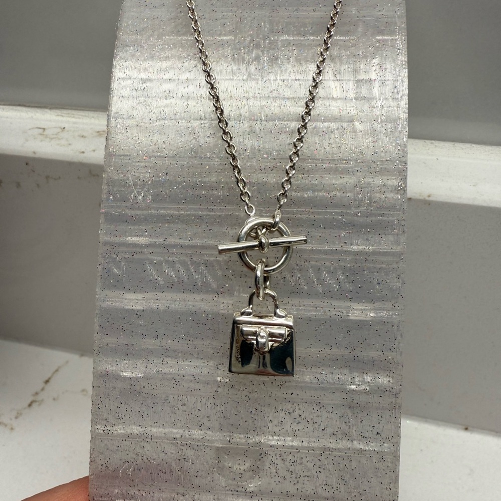 Hermes Amulet 925 Silver Kelly Pendant Necklace